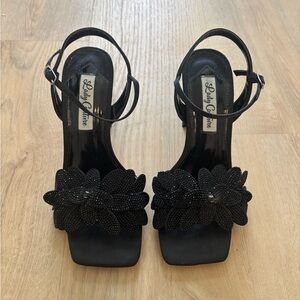 Lucky Star Black Floral Heels